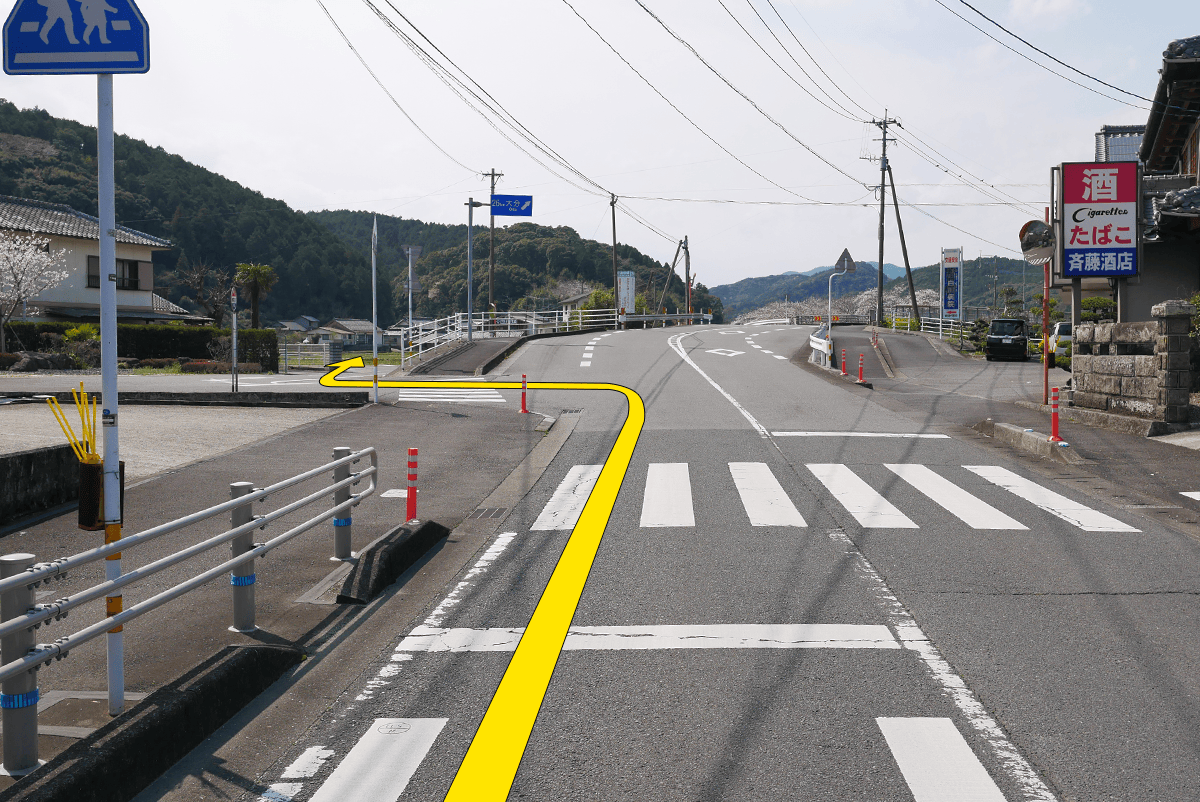 白川病院への進入路